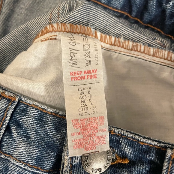 Nasty Gal Organic Pleated Wide Leg Jeans 0175 - Picture 8 of 8